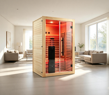 Blisspod I Venetian RED I All-In-One - Full Spectrum + Red Light Therapy I Indoor Premium Sauna I 2 Person