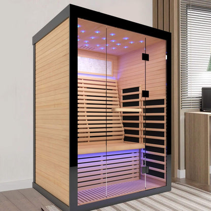 Thermora Vapor Luxury 2-Person Canadian Hemlock Wood Far Infrared Home Sauna