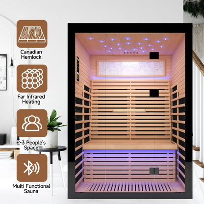 Thermora Vapor Luxury 2-Person Canadian Hemlock Wood Far Infrared Home Sauna