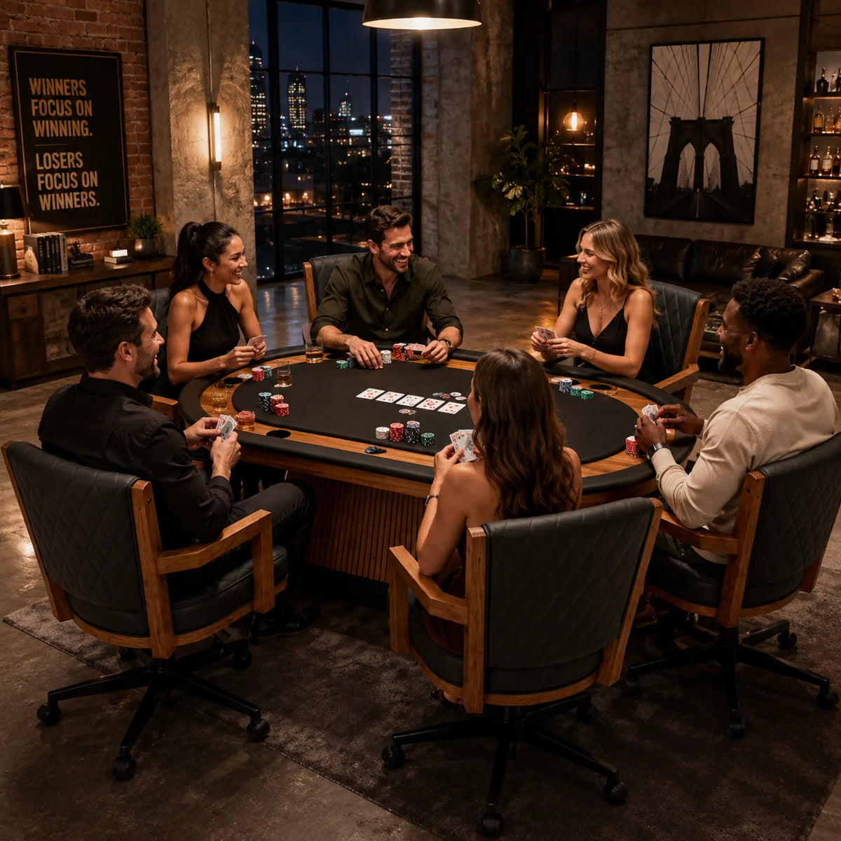 Prohibition Series Texas Hold'em Table Walnut