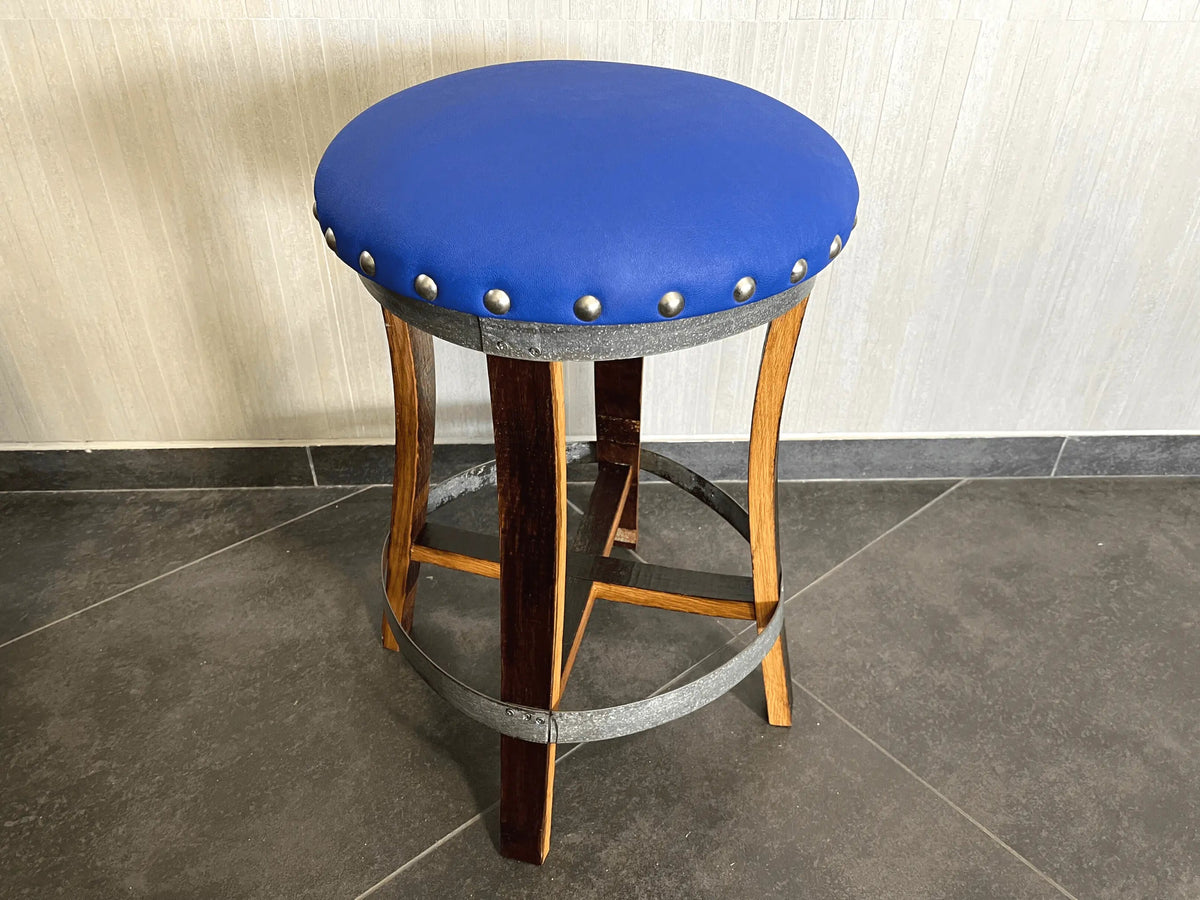 Whiskey & Wine Barrel Bistro Pub Set — Glass Top, Foot Rail - Pub Set