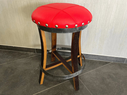 Whiskey & Wine Barrel Bistro Pub Set — Glass Top, Foot Rail - Pub Set
