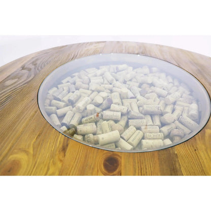 Whiskey & Wine Barrel Bistro Pub Set — Glass Top, Foot Rail - Pub Set
