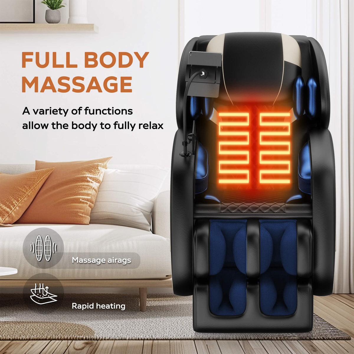 Airvana Sovereign Zero-Gravity Massage Chair With Six Massage Rollers