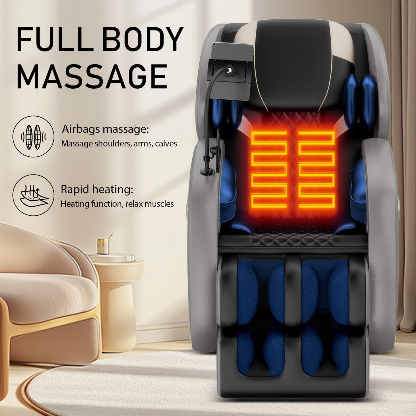 Airvana Opulence Zero-Gravity Massage Recliner Chair With Bluetooth Audio