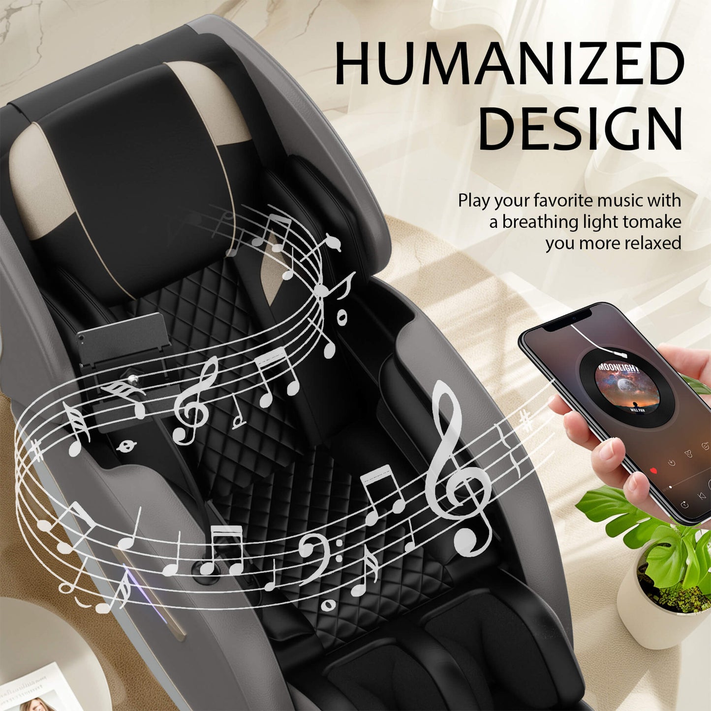 Airvana Opulence Zero-Gravity Massage Recliner Chair With Bluetooth Audio