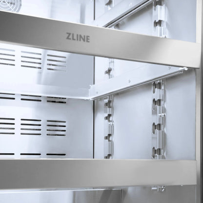 ZLINE Autograph Edition 24 in. Touchstone 151 Can Beverage Fridge With Stainless Steel Glass Door And Polished Gold Handle RBSOZ-GS-24-G